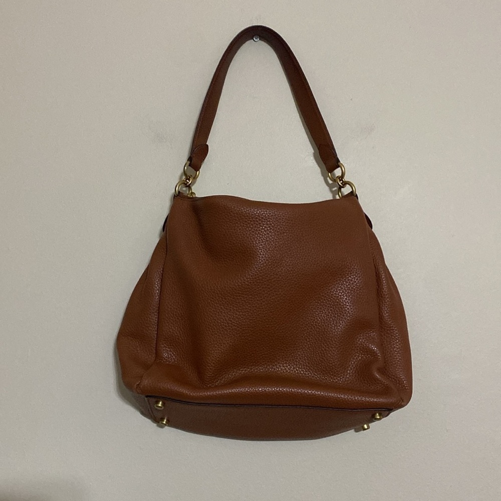 Coach  Shay Shoulder Leather Bag women large brown casual office retro